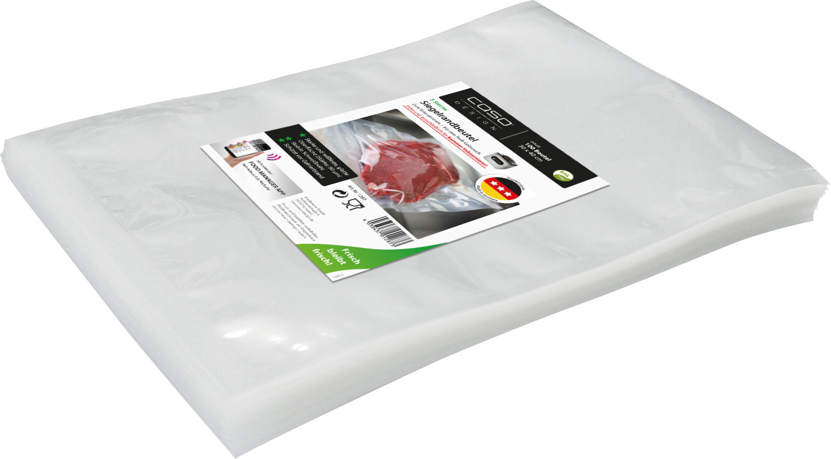 Siegelrandbeutel f. Kammervakuumierer 90 my, 100er Pack  30x40 cm